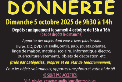 Donnerie du samedi 4 et dimanche 5 octobre