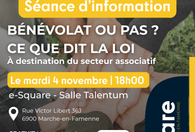 Vous faites appel à des bénévoles dans votre asbl/association ? Venez faire le point sur vos droits et obligations !